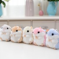Cute Hamster Stuffed Animal Hamsters Plush Toy Small Stuffed Doll with Chain for Kid Boy Girl Goodie Bag Fillers Birthday Gift