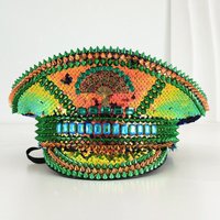 Rhinestone Captain Hat Women, Cosplay Cap, Luxury Festival Hats, Burning Man Halloween Anime Convention Costume Accessories