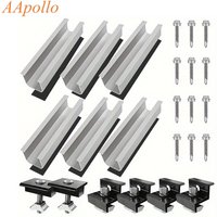 Solar Panel Mounting Rail Kit PV Module Bracket Mid End Clamp Solar Flat Roof Mount Brackets For Install 30/35mm Solar Panel