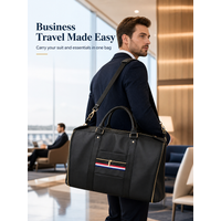 Premium Black Garment Duffel Bag Travel Luggage Business Weekender Foldable Suit Carrier with Shoe Bag