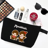Cute Monchhichis Canvas Pencilcase Zipper Students Back To School Stationary Storage Pouch Gifts Fashion Cosmetic Storage Bags