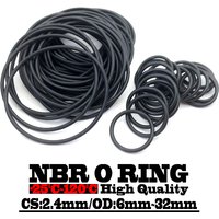 20Pcs CS 2.4mm OD 6mm~32mm NBR Nitrile Rubber O-Ring Assortment Set Oil Proof Seal Rings for Air Compressors, Pumps and Valves