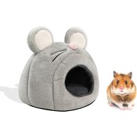 Cute Mouse Shaped Hamster Bed House, Hedgehog Hideout Nest Small Pet Winter Warm Cage Accessories