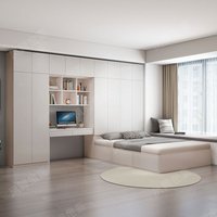 Wholesale tatami bed wardrobe integrated modern simple bedroom bed with desk rack combination multi-functional small apartment