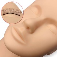 1pc Eyelash Extension Practice Head Training Kit Silicone Mannequin False Eye Lashes & Paper Pad Training Set Makeup Tool