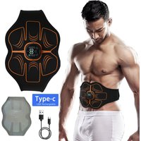 Abs Trainer EMS Abdominal Muscle Stimulator Electric Toning Belt USB Recharge Waist Belly Weight Loss Home Gym Fitness Equiment