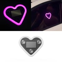 Car Solar Powered LED Triangle Window Love Light with Wireless Neon Glow for Interior Decoration