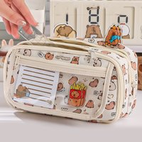 Cute Capybara Pencil Bag for Girl School Stationery Study Supplies