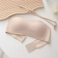 Women's Invisible Strapless Bra Thin Non-Slip Non-Marking Jelly Breast Supplement Underwear for Smooth Look