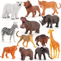 12 Styles Hollow Wild Life Simulated Animals Model Realistic Lion Hippo Tiger Giraffe Decor Toys For Children Christmas Gifts