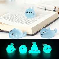 Kawaii Luminous Mini Seal Pup Resin Figurines 10/20pc Set Marine Animal Ornaments Glow at Night for Fairy Garden DIY Accessories