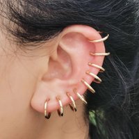 10Pcs Stainless Steel Small Hoop Retractable Earrings Spring Clip Circle Without Hole Fake Cartilage Helix Ear Ring No Piercing