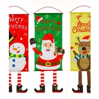 Merry Christmas Santa Claus Banne Home Decoration Party Supplies Elk Snowman Window Hanging Door Hanging Ornament Festival Gifts