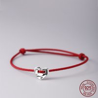 La Monada Heart Red Thread For Hand 925 Sterling Silver Bracelet Red Thread String Rope Bracelets For Women Silver 925 Green