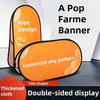 Pop Up Frame Custom Banner, Double-Sided Trade Show Display Stand with Carrying Bag for Business Exhibition,Sports Party Decor