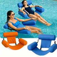 1pc Inflatable Water Hammock Foldable Pool Float Mesh Lounger Air Mattress for Adults Summer Beach Swim, Party Water Inflatable