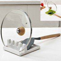 Kitchen Spoon Holder Spatula Rack Organizer Pot Lid Stand Kitchen Accessories Gadgets Tools Home Camping Picnic Non-slip Pad