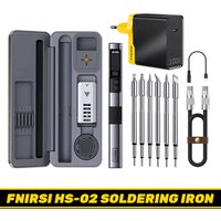 FNIRSI HS-02 Soldering Iron Smart Sleep IPS Color Display Screen 100-450℃ Soldering Rework Station PD100W Portable Repair Tool image 4