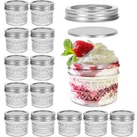 4oz Mini Glass Mason Spice Jars With Separable Lids,Canning Jars for Honey,Jam,Jelly,Wedding Favors,Kitchen Food Storage
