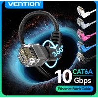 Vention CAT6A Ethernet Cable 10Gbps 90/360 Degree Rotation CAT 6A Slim Networking Internet Lan Cord for PC PS4 Router RJ45 Cable