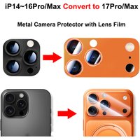 Transformed Into 17 Pro Max Alloy Metal Camera Protector for iPhone 16 15 14 Pro / Max Anti-scratch Lens Film Convert 17P 17PM