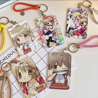 Anime Hidamari Sketch Card Holde Applicable To Credit Cards Bus Card Soft Leather Rectangular Keychain Protective Cover