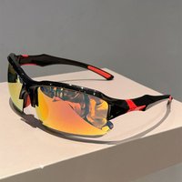 KAMMPT Wrapped Round Sports Goggle Men Fashion Semi-rimless Mirror Protective Sunglasses Women Outdoor Anti-UV Cycling Shades