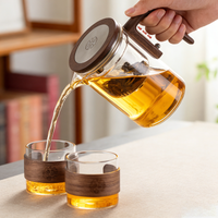 High-grade Glass Teapot Kettle Infuser 520-800ml Tea Pot Water Separation Inner Magnet One Click Magnetic Switch Tea Filtration