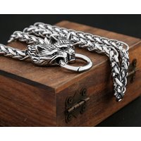 Fashion Vintage Stainless Steel Wolf Head Chain Necklace For Men Silver Color 50/60/70cm Animal Necklaces Choker Jewelry Gifts