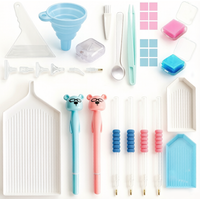DIY Diamond Painting Tool Kit with Rabbit Dotting Pen Storage Tray Tweezers Funnel - Beginner Craft Accessories Set
