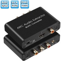192KHz ARC Audio Extractor DAC Digital to Analog Audio Converter HDMI-compatible ARC to Optical/SPDIF Coaxial Stereo L/R 3.5mm