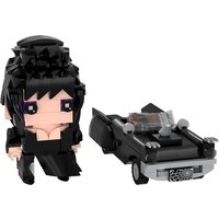 Elvira Mistress of the Dark Building Blocks Kit Horror Movie Hostess Figure with Luxury Black Car Toys Adult Fans Gift