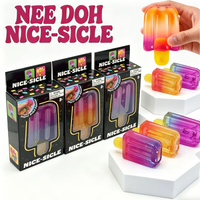 Popsicle Shaped Squeeze Fidget Toy Stress Anxiety Relief Transparent Slow Rising Squishy Sensory Toy for Kids Adults Desk Decor