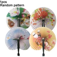 Summer Handheld Fan Chinese Retro Style Windmill Small Round Paper Fan Foldable Wedding Decoration Hand Fan