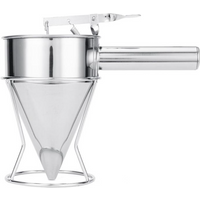 600/1200ML Oil Bucket with Holder Stainless Steel Funnel Dispenser Cupcake Pancake Batter Octopus Ball Kitchen Baking Tool