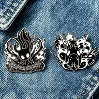 Hollow Knight 2Pcs Soft Enamel Pin Set The Knight Abyss Shriek Descending Dark Game Brooch Backpack Decoration Collectible Gift