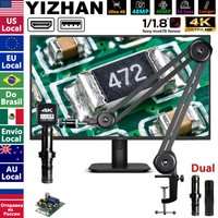 4K Industrielles Digitalmikroskop, HDMI USB 1/1,8 Zoll IMX678 PCB-Lötinspektionsmikroskop mit Doppellin, se (150X & 215X Zoom), Versand aus Polen