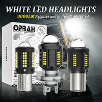 Oprah LED Headlight Bulb For Motorcycle Scooter LED H4 H6 BA20D P15D Explorers Headlamp Hi/Lo Dual Color White Yellow Fog Light