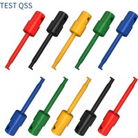 QSS 10PCS SMD IC Test Hook Clips Mini Copper Grabbers for Multimeter Electrical Test Leads Tools DIY Accessories