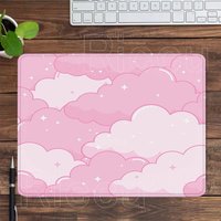 pink Clouds small Size Mousepad Kawaii Cartoon Computer Mouse Pad Rubber HD Printing Gaming overlock Keyboard 400x450mm Desk Mat