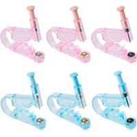 4pcs Disposable Ear Piercing Gun Kit Self Piercing Tool with Stainless Steel Studs Safe Hygienic Ear Piercer Set for Home Use