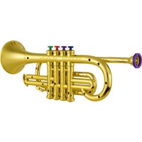 Trumpet Kids Musical Wind Instruments ABS Metallic Gold Trumpet with 4 Colored Keys