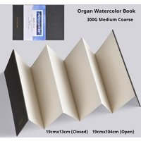 POTENTATE 300Gsm Watercolor Folded Drawing Pad Organ Sketchbook Notebook Cold Press Paper Portable Travel Hand-painted Beginner