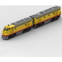 New 1059Pcs City Technical Train Tracks Railway Moc Union Pacific Emd F7 Model Building Blocks Diy Creative Ideas Kids Toys Gift