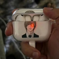 Japan Anime Mikami Teru Yagami Light for Death Note Case TPU Case for AirPods 4 Pro 3 Clear Transparent Bluetooth Earphone Case