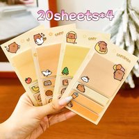 80/320sheets Capybara Index Stickers Set Stationery Students N Times Stickers Label Study Self-adhesive Sticky Notes for Gifts