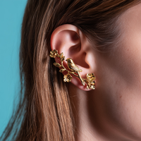 Luxury-Style Three-Dimensional Bird and Flower Stud Earrings in Copper Material for Women's Jewelry, Suitable for Party Wear