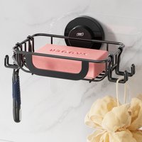 TAILI Soap Dish Bar Soap Holder Suction Cup With Hooks, Soap Bar Holder for Shower Wall, Soap Saver Tray for Bathroom, Kitchen