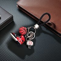 1pc 3D Simulation Basketball Shoe Keychain Basketball Pattern Car Key Ring Backpack Accessories Trendy Gifts for Boyfriends