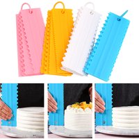 Cream Scraper Irregular Teeth Edge Spatulas Cake Baking Scraper Fondant Cake Slicer Pastry Cutters Tools Diy Decorating